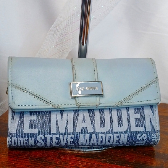 Steve Madden Handbags - Steve Madden Blue Logo Women's Wallet Jean Colored